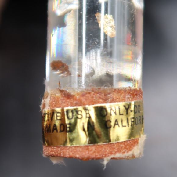 Lucite/Acrylic Decorative Candles Clear Gold Flecks 11.5 in Vintage Made in CA - Picture 6 of 8